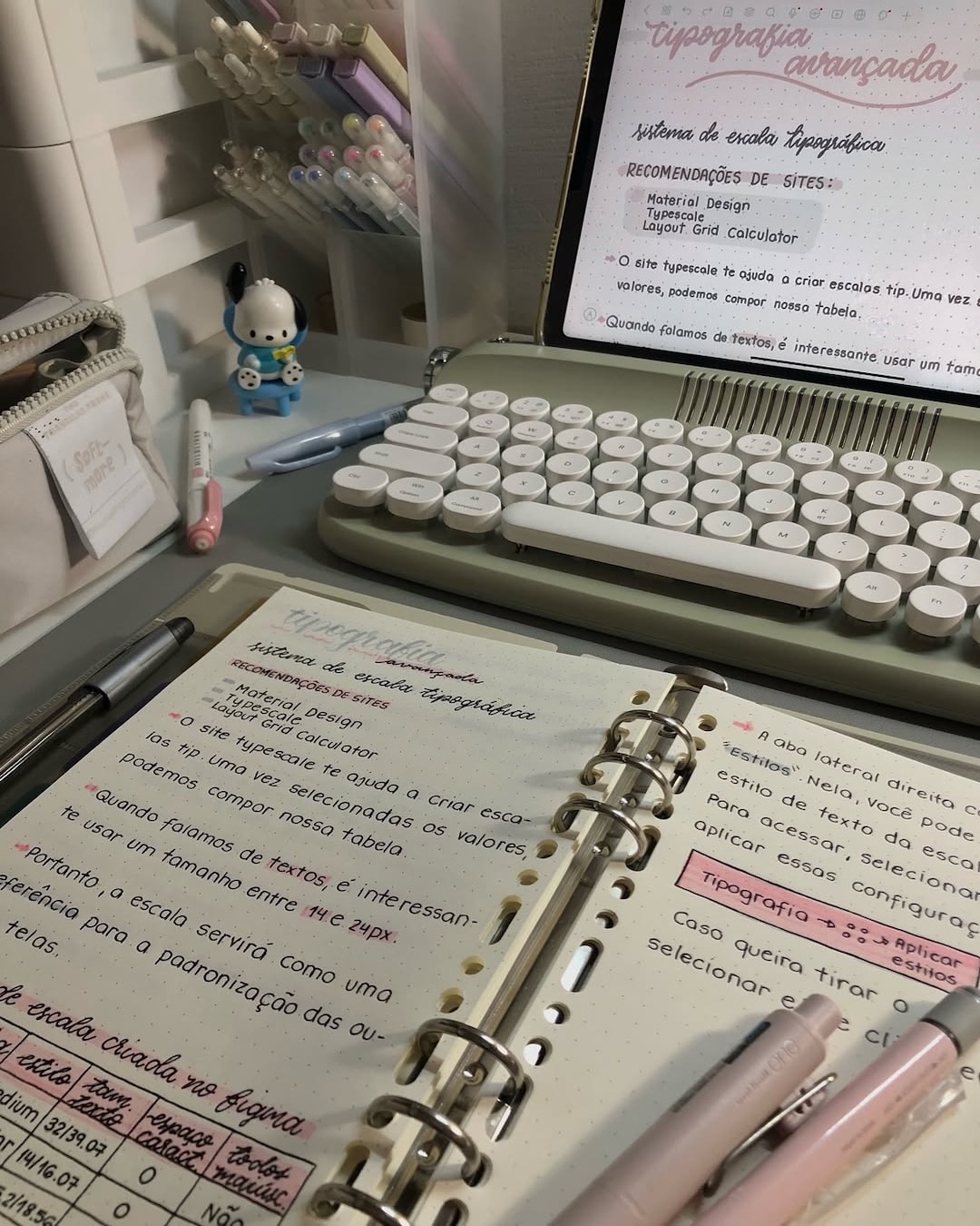 pink aesthetic study notes
