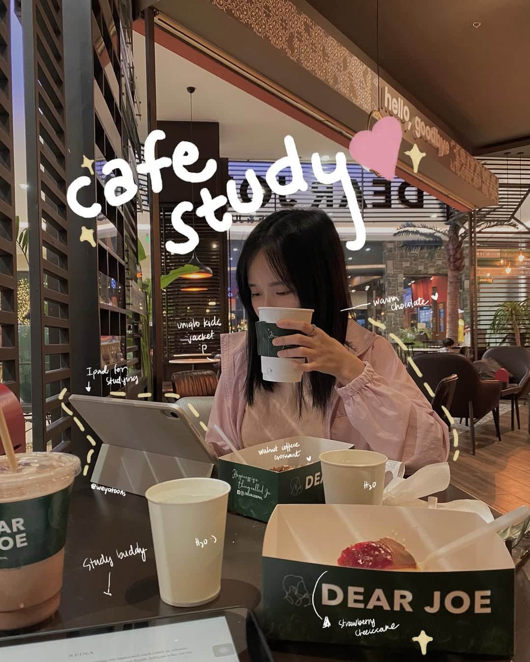 studying in a cafe university