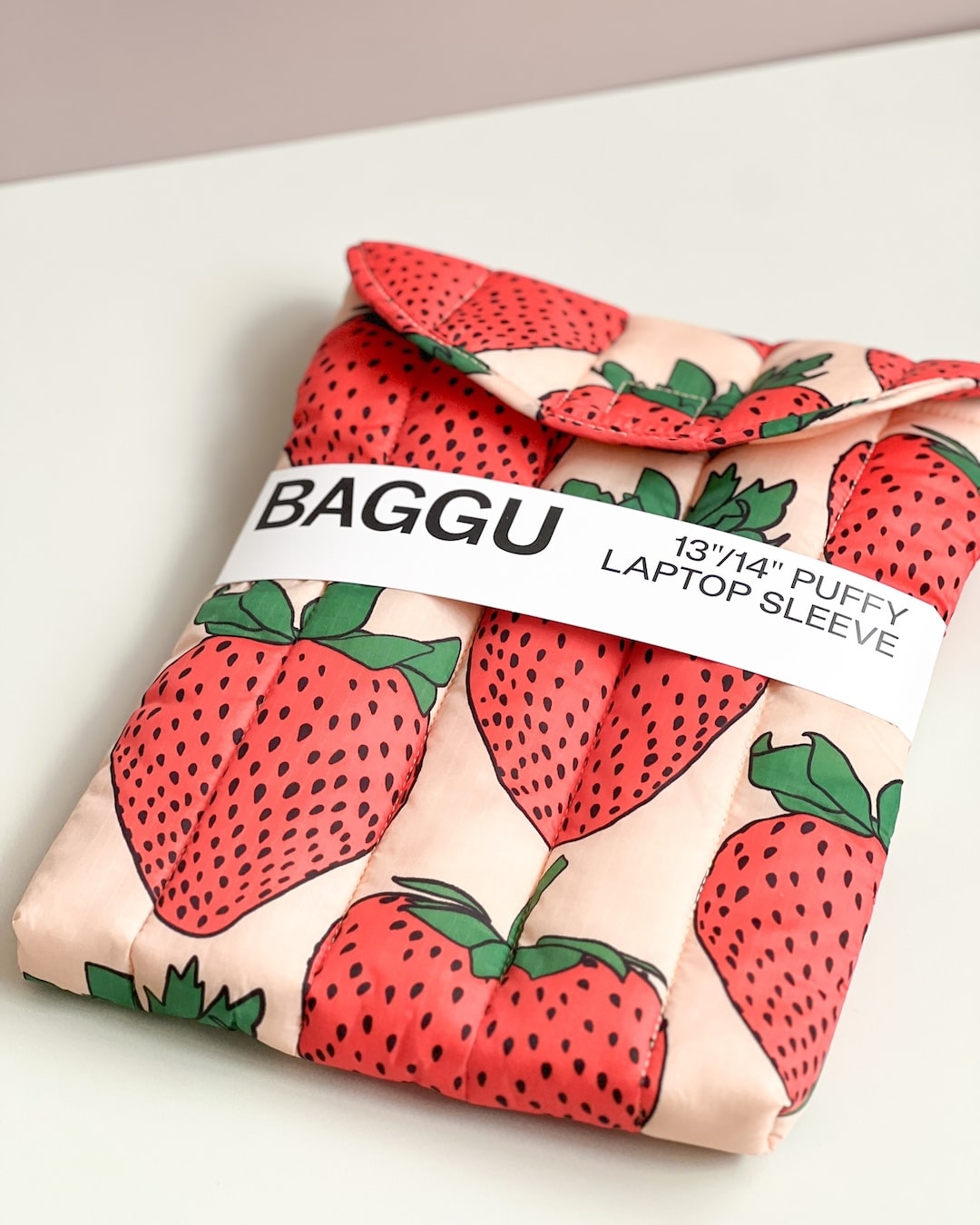 strawberry Baggu laptop sleeve