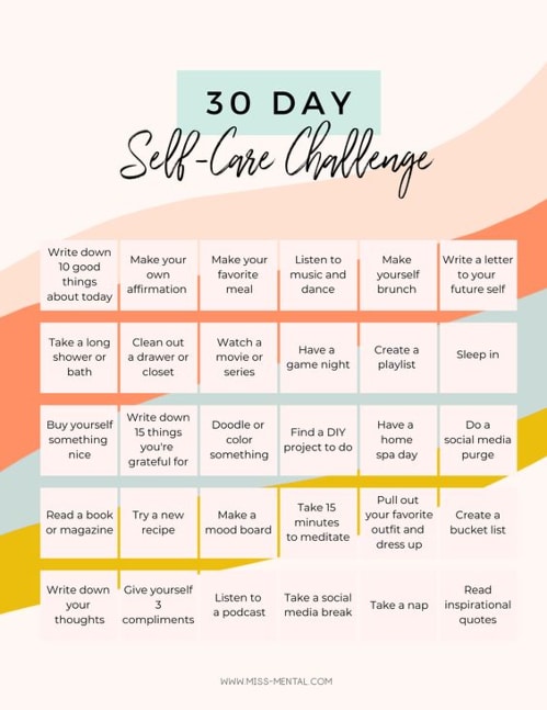 30 day self care challenge