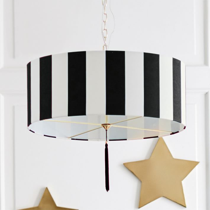 the emily meritt awning stripe drum pendant o