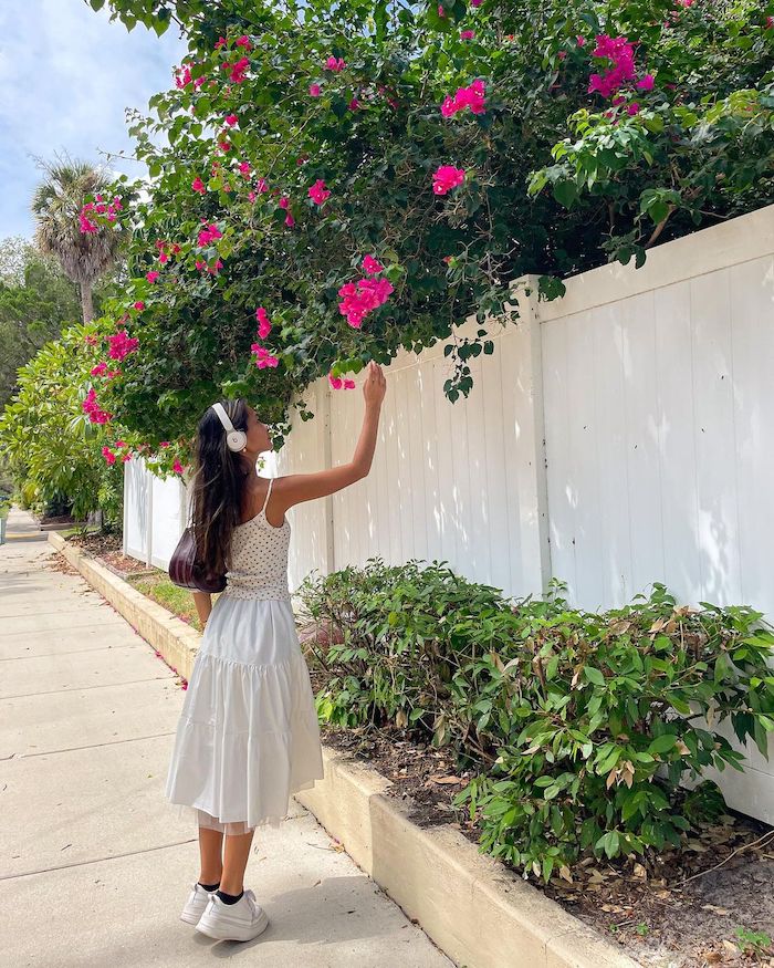 white skirt